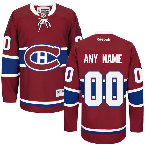 Men Montreal Canadiens Reebok Red Premier Home Custom NHL Jersey->customized nhl jersey->Custom Jersey